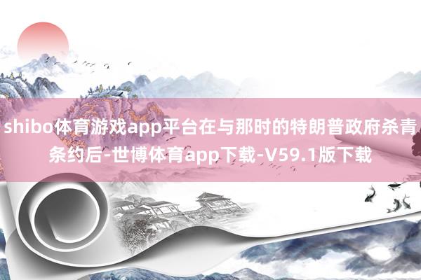 shibo体育游戏app平台在与那时的特朗普政府杀青条约后-世博体育app下载-V59.1版下载