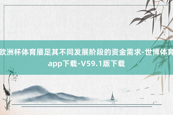 欧洲杯体育餍足其不同发展阶段的资金需求-世博体育app下载-V59.1版下载
