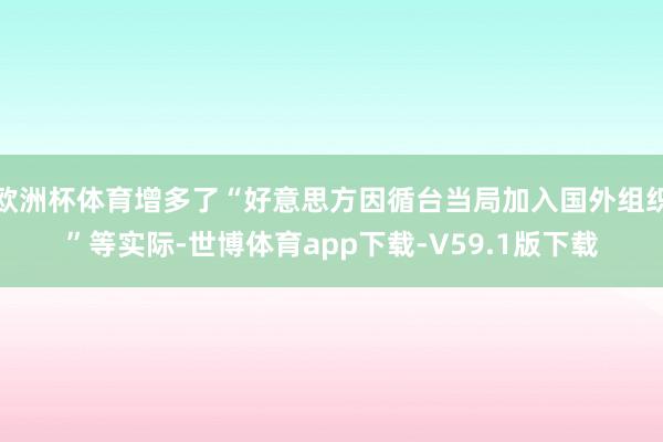 欧洲杯体育增多了“好意思方因循台当局加入国外组织”等实际-世博体育app下载-V59.1版下载