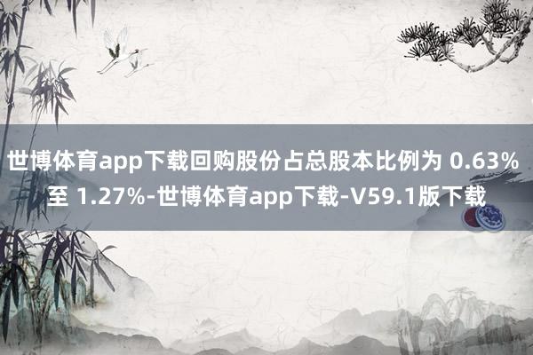 世博体育app下载回购股份占总股本比例为 0.63% 至 1.27%-世博体育app下载-V59.1版下载