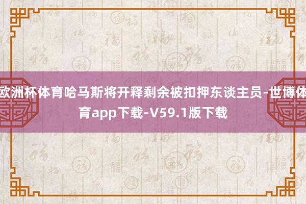 欧洲杯体育哈马斯将开释剩余被扣押东谈主员-世博体育app下载-V59.1版下载