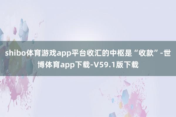shibo体育游戏app平台收汇的中枢是“收款”-世博体育app下载-V59.1版下载