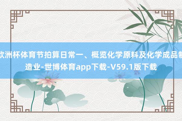 欧洲杯体育节拍算日常一、概览化学原料及化学成品制造业-世博体育app下载-V59.1版下载