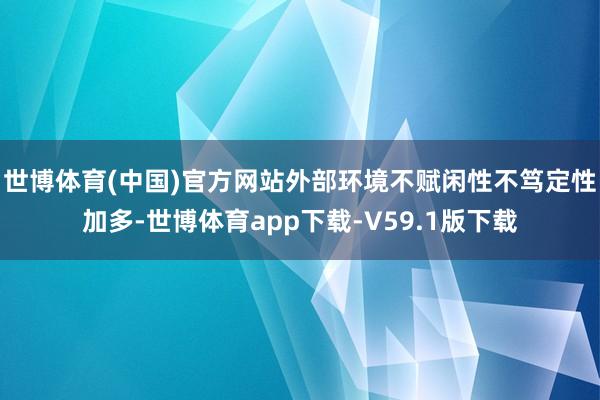 世博体育(中国)官方网站外部环境不赋闲性不笃定性加多-世博体育app下载-V59.1版下载