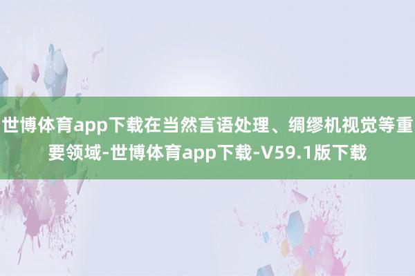 世博体育app下载在当然言语处理、绸缪机视觉等重要领域-世博体育app下载-V59.1版下载