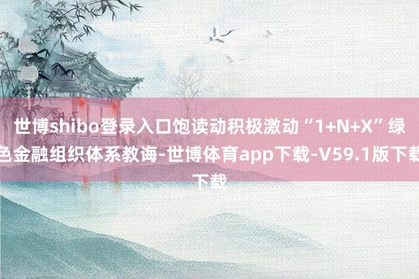 世博shibo登录入口饱读动积极激动“1+N+X”绿色金融组织体系教诲-世博体育app下载-V59.1版下载