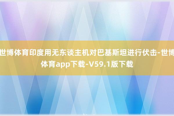 世博体育印度用无东谈主机对巴基斯坦进行伏击-世博体育app下载-V59.1版下载