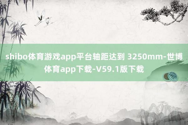 shibo体育游戏app平台轴距达到 3250mm-世博体育app下载-V59.1版下载