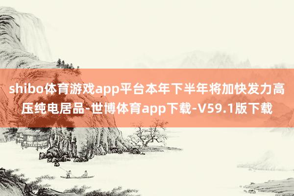 shibo体育游戏app平台本年下半年将加快发力高压纯电居品-世博体育app下载-V59.1版下载