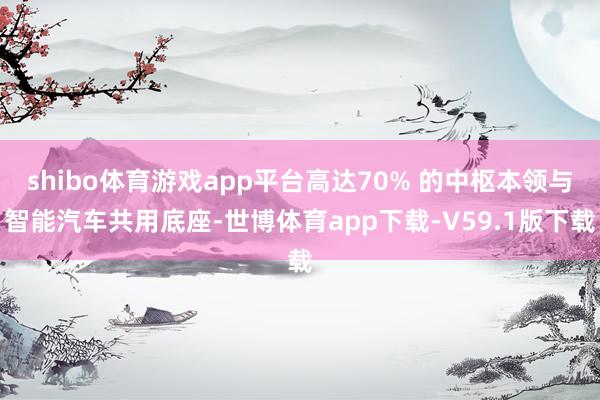 shibo体育游戏app平台高达70% 的中枢本领与智能汽车共用底座-世博体育app下载-V59.1版下载