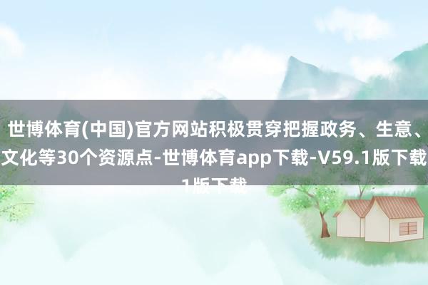 世博体育(中国)官方网站积极贯穿把握政务、生意、文化等30个资源点-世博体育app下载-V59.1版下载