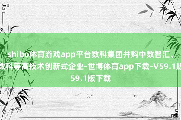 shibo体育游戏app平台数科集团并购中数智汇、领信数科等高技术创新式企业-世博体育app下载-V59.1版下载